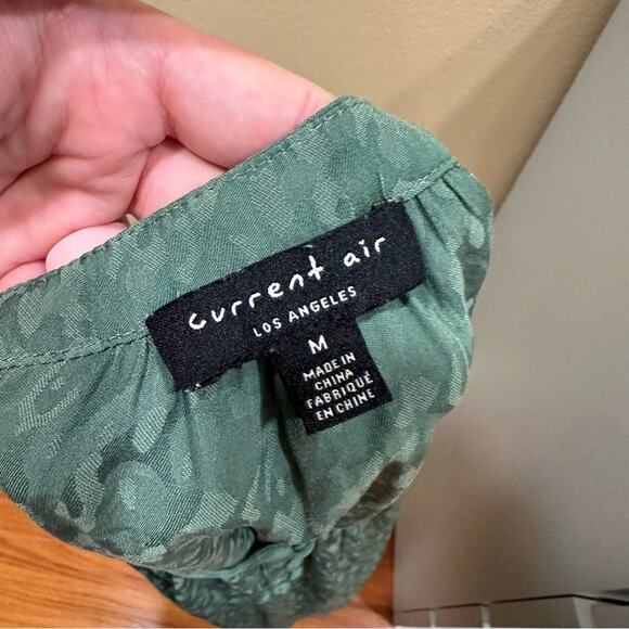 Anthropologie Current Air Green Jacquard Blouse Medium - Picture 12 of 12